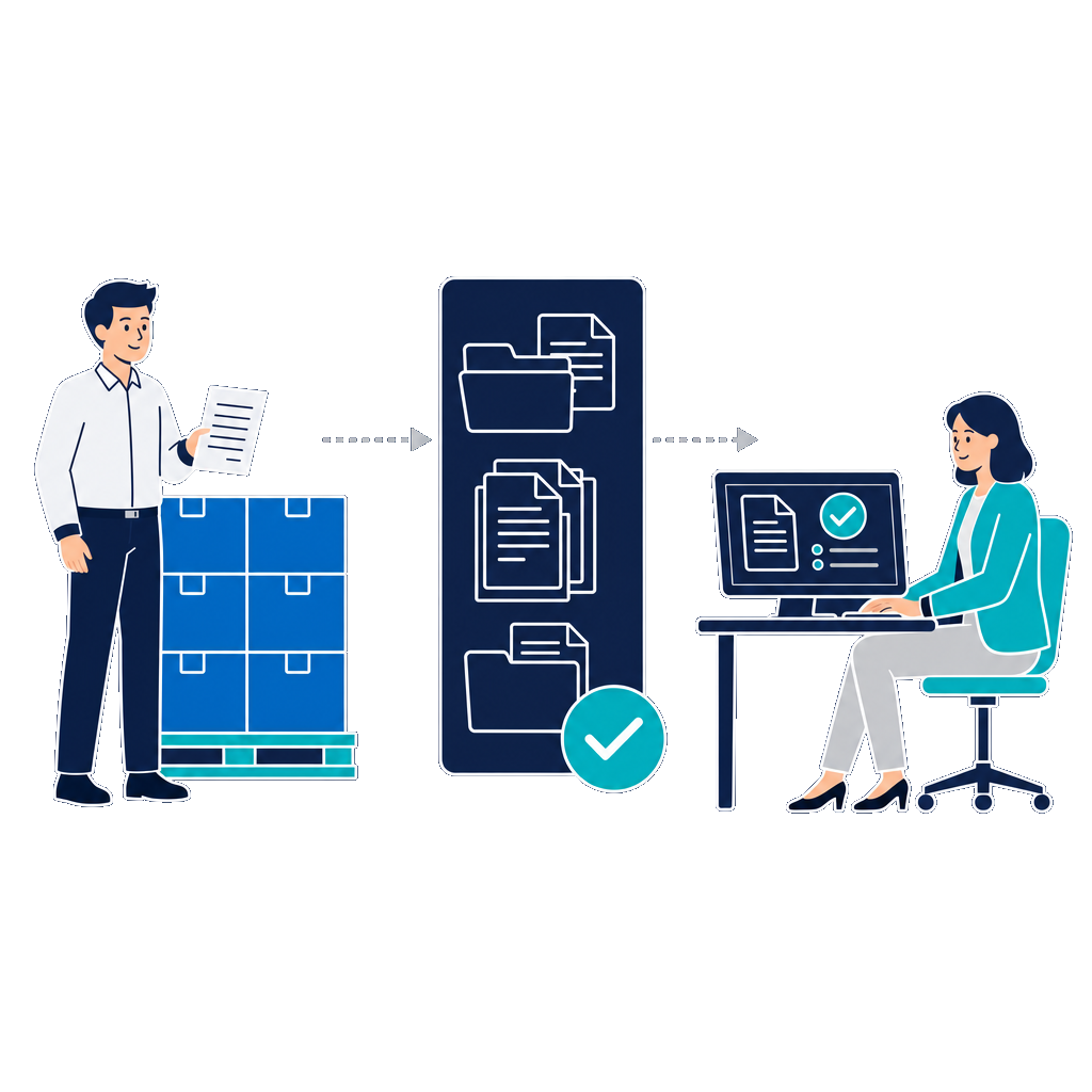 Digitaler Dokumenten-Workflow in der Logistik: Sendungsakte und Lieferdokumente zentral abgelegt und verfolgt